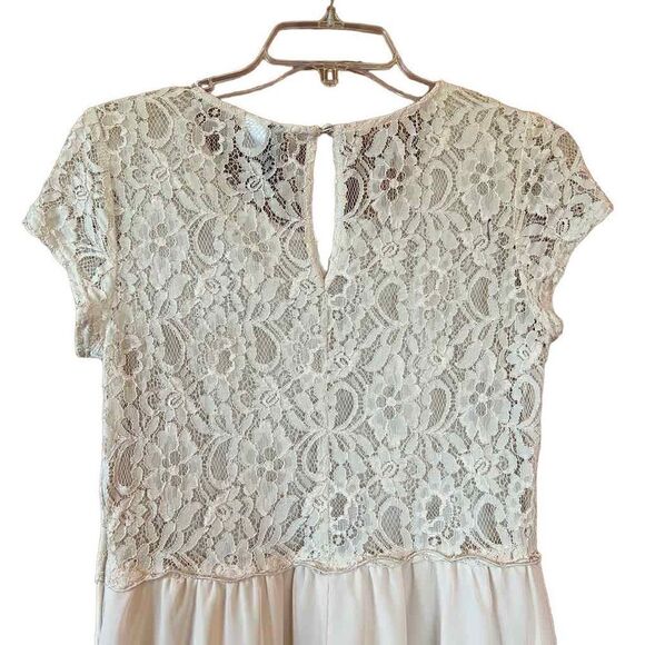 Divided Cream Lace and Chiffon Mini Dress Size 6 - Picture 5 of 14